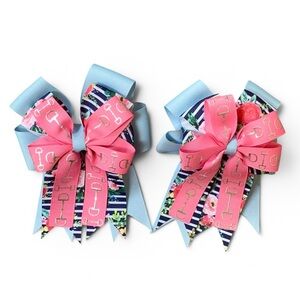 Equestrian Floral & Bit Hair Bows – Pair